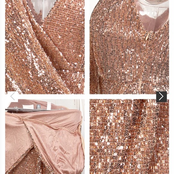 CHAMPAGNE SEQUIN DRESS - Picture 6 of 6